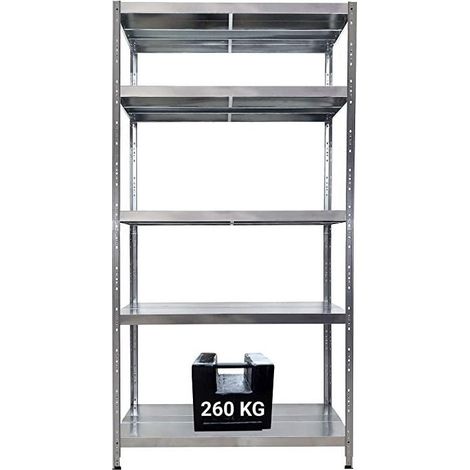SCAFFALE IN METALLO MACISTE 120 X 40 X 195 H 5 PIANI KG 260 SENZA BULLONI (1/2)