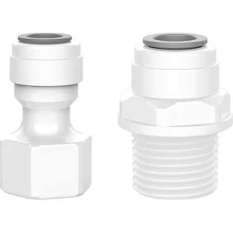 Stück RO-Wasserfilter-Anschlussstück, 1/2" Innen-/Außengewinde auf 3/8" Schnellkupplungs-Gewindeanschluss, für Umkehrosmose-Wasserfilter