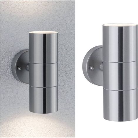 Paulmann 94331 Lampada per esterni LED Flame IP44 max. 2x10 Watt acciaio legato spazzolato illuminazione giardino GU10 (1/5)