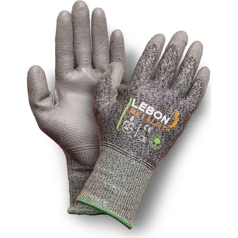 Gants Lebon Protection taille 10, L, Résistant aux coupures, Noir/gris ( Prix pour 1 paire )
