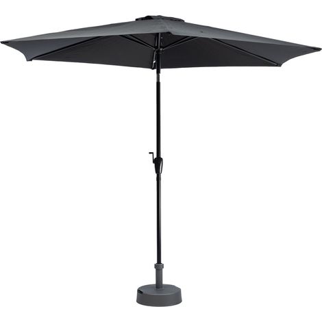 MaxxGarden Sombrilla de Jardín Ø 300cm - con Protección UV30 - Mástil Flexible - Sombrillas Grandes - Base no Incluida - Negro (1/5)