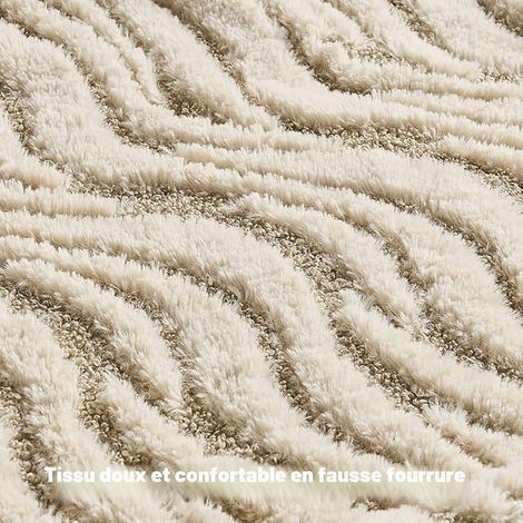 Housse de Coussin 40x40cm Peluche Douce, Taie d'oreiller Texture Ondulée 3D, Moderne Effet Fourrure pour Canapé Lit Salon, Lavable et Adapté aux Animaux, Kaki (1/4)