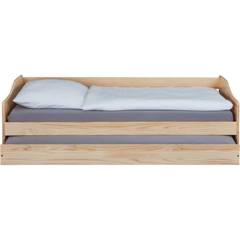 Letto Singolo in Legno Salvaspazio con Cassettone Estraibile 90x200