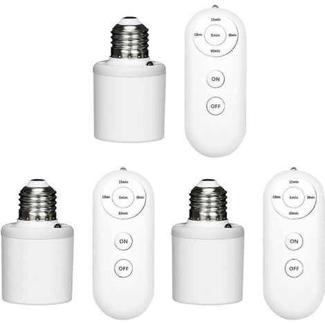 Douille de lampe télécommandée, télécommande sans fil pratique, fonction minuterie, pour la décoration intérieure (1/5)