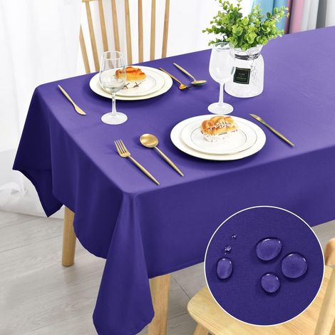 Nappe lavable 110x140cm Violet, résistante aux taches et aux rayures, rectangulaire