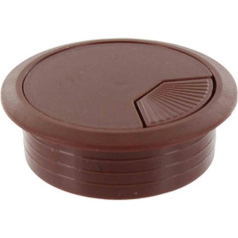 20PZ BOCCHETTA PASSACAVI D 60 MM PLASTICA MARRONE (1/2)