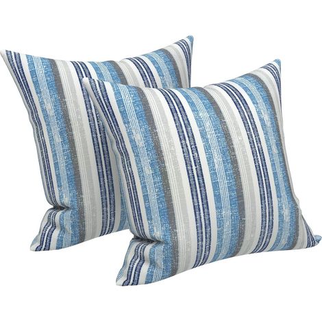 Lot de 2 housses de coussin d'extérieur 45 x 45 cm, housses de coussin carrées décoratives déperlantes pour mobilier de patio, jardin, canapé (1/5)