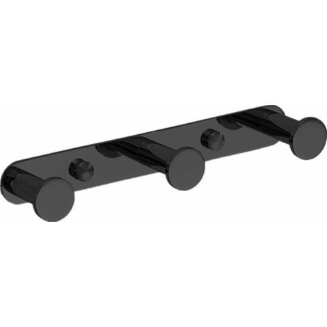 Crochet porte-serviettes, crochet mural, support porte-serviettes, crochet mural de salle de bain en acier inoxydable, crochet pour salle de bain et cuisine (fixation murale, 3 crochets noirs) (1/5)