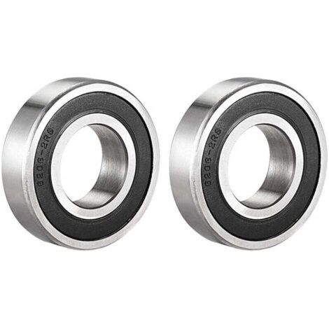 Lot de 2 roulements à billes 6206-2RS scellés, 30 x 62 x 16 mm, pré-lubrifiés, double joint en acier chromé, roulement à billes rainuré 6206RS