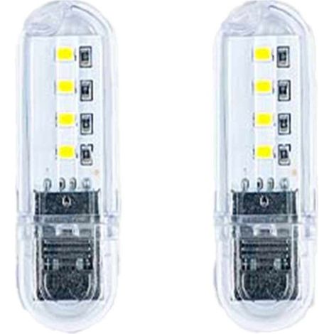 2 pcs Lampada Notturna Decorativa USB a LED Portatile 0.8W 59LM Luce Calda 3000K
