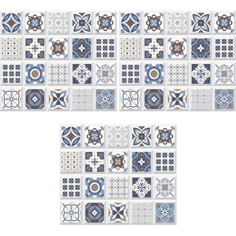 60pièces Autocollants Carrelage Rétro Lot De Stickers Muraux Amovibles Pour Décoration De Cuisine Et Salle De Bain Faciles à Appliquer Et Personnalisables (1/5)