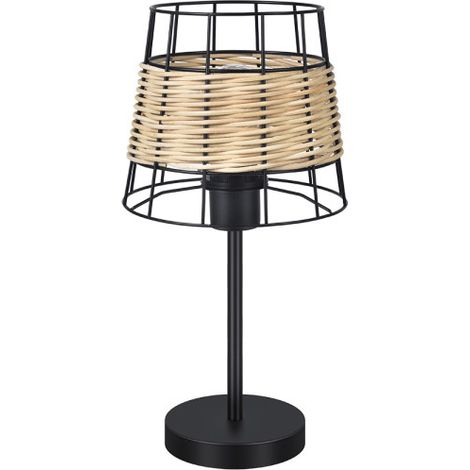 Burano Tischleuchte 1xe27 Schmiede/Rattan 41x20x20 cm