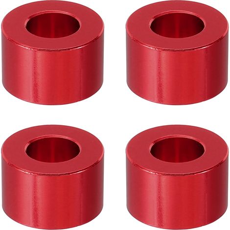 Entretoise en Aluminium, 4 Pcs Métal Entretoises Aluminium 8,2mm ID x 16mm OD x 10mm L Vis d'Espacement en Aluminium Ronde pour 1/3" ou M8 Boulons à Vis, Rouge (1/5)