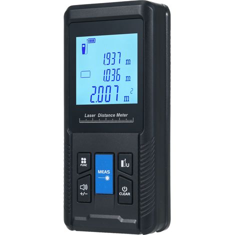 Télémètre laser numérique intelligent avec modes de mesure de volume continu et de surface (calcul de Pythagore), outil de mesure portatif, portée de 120 m / 393 pi (1/3)