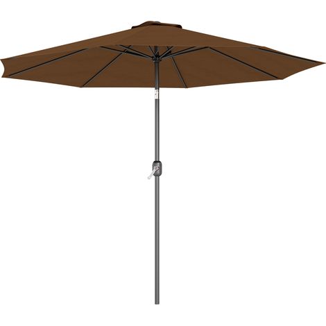 Neigbarer 3x2,5m-Gartenschirm mit abnehmbarer Stange, Metall und Polyester, Braun