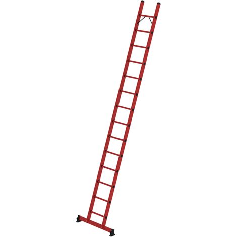 MUNK Kunststoff-Anlegeleiter GFK mit nivello®-Traverse 14 Sprossen