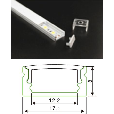 PROFIL ALU SLIM DE SURFACE BARRE DE 1M X5 ASLED PRSS5X1M