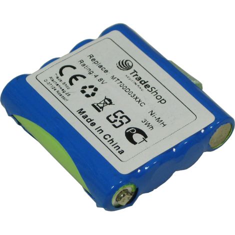 Trade-Shop Premium Ni-MH Akku 4,8V 600mAh für DeTeWe Outdoor PMR 8000, Simvalley WT-100, Switel WT237, Oricom ersetzt MT700D03XXC LH060-3A44C4BT Simvalley PX-1755, PX-1761, PX-1754-919, PX-175-675 (1/2)
