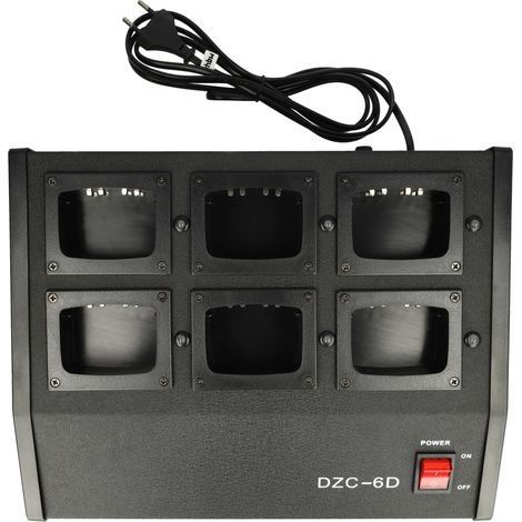 vhbw 6-fach Ladegerät kompatibel mit Motorola HNN9008, HNN4003, HNN4001, HNN9009 Funkgerät-Akkus - Ladestation, 9,6 V, 0,5 - 0,9 A (1/4)