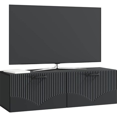 vidaXL  Wall-Mounted TV Cabinet  Black 98 x 31 x 30 cm Engineered Wood