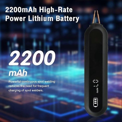 Machine de soudage par points portable 2 en 1 à batterie, mode entièrement automatique/manuel, éclairage LED à 9 niveaux, puissance réglable à 12 niveaux. (1/5)