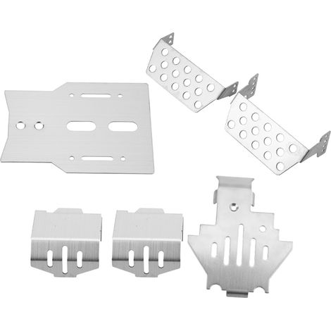 6 Pièces Plaque de Protection en Acier Inox pour Châssis Traxxas TRX-4, Armure de Glissement (1/5)