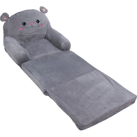 2 en 1 dessin animé enfants canapé pliant tissu et éponge ventiler dessin animé enfants rabattable canapé ouvert pour bébé enfants enfants 3 couches (1/4)