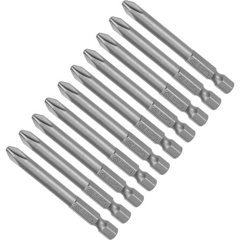 10-Pièces Phillips Croix Tournevis PH2 6mm 65mm Long 1 4" Hex Tige (1/5)