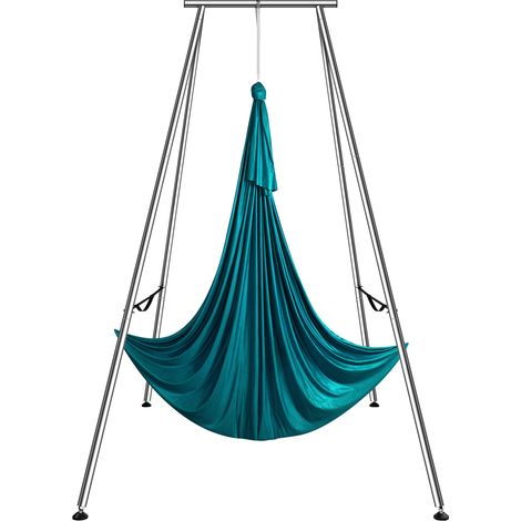 VEVOR Kit de Hamaca y Columpio de Yoga Aereo, Soporte de Yoga Profesional de 295cm de Altura, Hamaca de 6m, Capacidad de Carga máxima 250 kg, para Fitness, Culturismo, Pilates, Gimnasio en casa, Verde