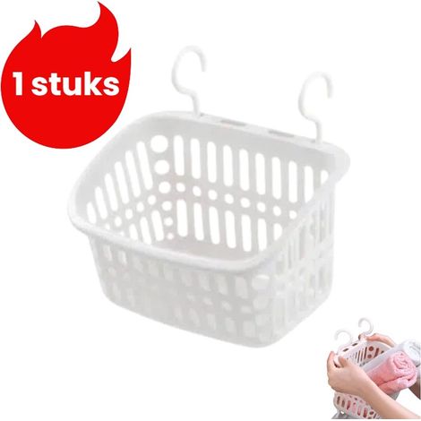 panier de rangement pour salle de bain panier multifonctionnel empilable pour toilettes et lavabo couleur blanc (1/5)