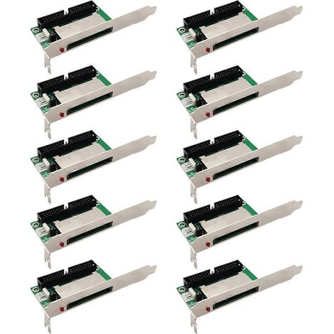 Lot de 10 adaptateurs pour carte Compact Flash 40 broches vers IDE 3,5 pouces avec support arrière PCI (1/4)