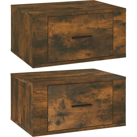 Maison Exclusive - Wand-Nachttische 2 Stk. Räuchereiche 50x36x25