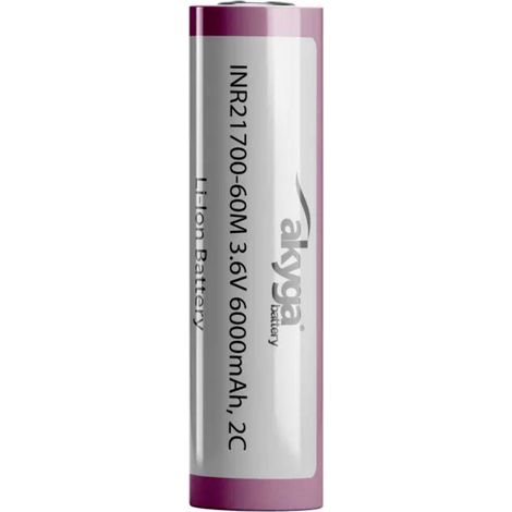 Batteria agli ioni di litio INR21700 Akyga AKY2185 3,6 V / 6000 mAh (1/2)
