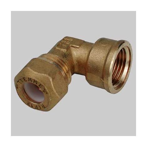 RACCORDO A GOMITO FEMMINA CON OGIVA P.T.E.F.  16  3/4 x 1/2     TIEMME