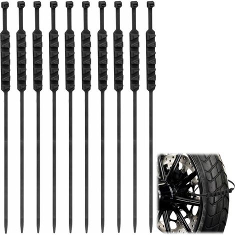 10 Stück wiederverwendbare, verstellbare Reifen-Schneeketten für Fahrräder und Winterfahrzeuge (schwarz)