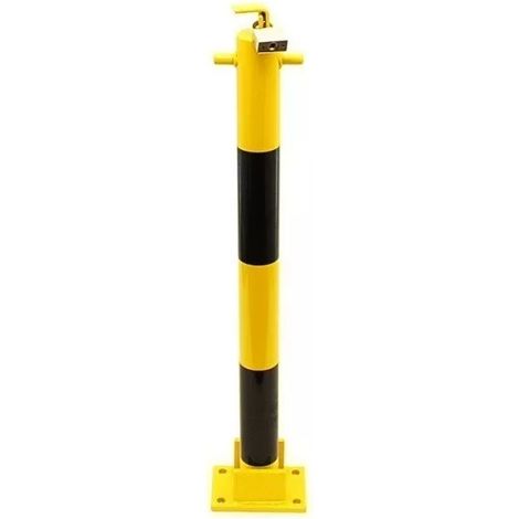 Poteau rabattable 810-BY NOIR/JAUNE (clefs distinctes) avec cadenas au sommet du poteau (1/5)