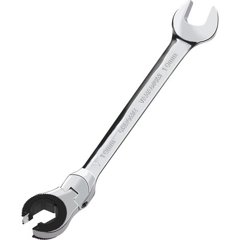 Clé à cliquet à extrémité ouverte et flexible, clé à cliquet métrique, clé à cliquet, clé à cliquet à extrémité ouverte à dégagement rapide (10 mm) (1/3)