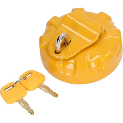 Bouchon de réservoir verrouillable en acier inoxydable avec joint en caoutchouc et clés pour excavatrice Kato HD 200, couvercle de carburant diesel sécurisé (1/5)