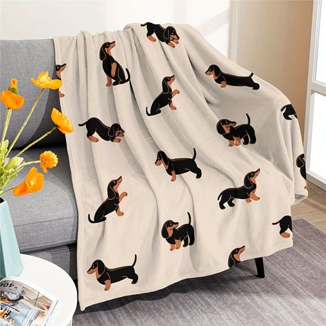 Couverture en flanelle pour teckel (1 pièce), douce et moelleuse, idéale pour les humains et les chiens (1/5)