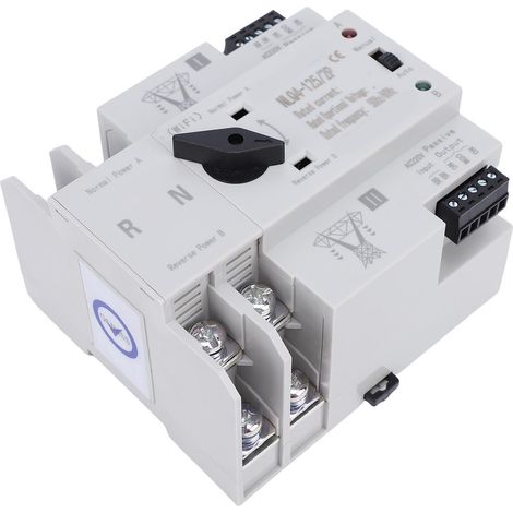 Commutateur de transfert manuel automatique WiFi 2P 63A, contrôle par application, montage sur Rail 35mm, double alimentation pour magasin, usine et laboratoire (1/5)
