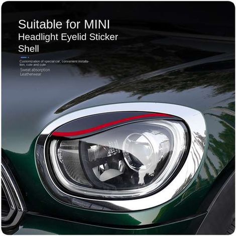 1 paire d'autocollants décoratifs pour phares BMW MINI F60, modification double paupière, noir brillant. (1/4)