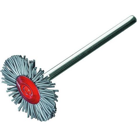 Brosse ronde poils abrasifs grain 500mm diam. 22mm avec tige 3mm (1/2)