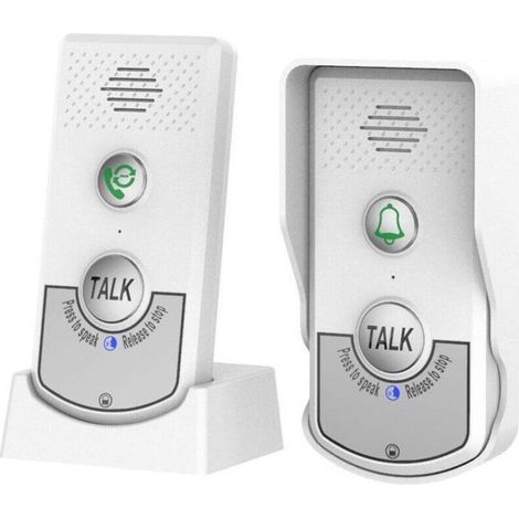 Sonnettes D'Interphone sans Fil 1000 M de Distance Excellente Puce Interphone Vocal Blanc Sonnettes de Porte Intelligentes Portables pour les Maisons Htels Villas Usines (1/5)