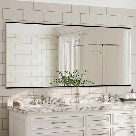 Miroir mural pleine longueur 160 x 60 cm Grand miroir nano incassable, équipé d'un adhésif puissant, parfait pour la salle de sport à domicile, la porte et le salon (1/2)
