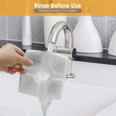 Lot de 6 filtres automatiques pour fontaine chat, avec rsine et charbon actif, filtre eau de rechange pour chats & chiens (carré) (1/5)