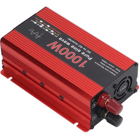 Onduleur 1000W Pur Sinus 12V vers 220V Protection Surcharge pour Voiture Solaire Éolienne (1/5)
