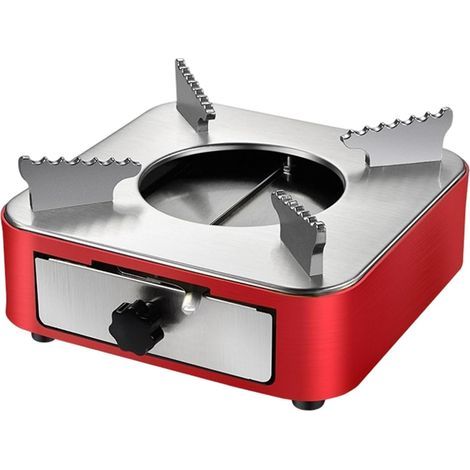 Réchaud à alcool compact en acier inoxydable avec plateau, idéal pour la cuisine en extérieur, doté d'un contrôle de la flamme, d'une puissance élevée et d'un brûleur facile à nettoyer. (1/4)