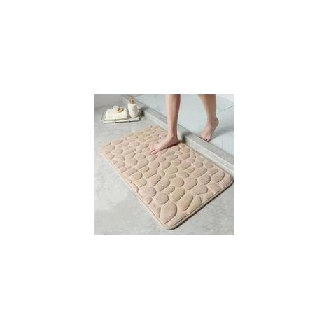 (Beige) Tapis de Salle de Bain Antidérapant Tapis Douche, Lavable, Absorbant Tapis Sécurité et Confort pour Salle de Bain & Chambre Accessoire Décoratif (1/5)