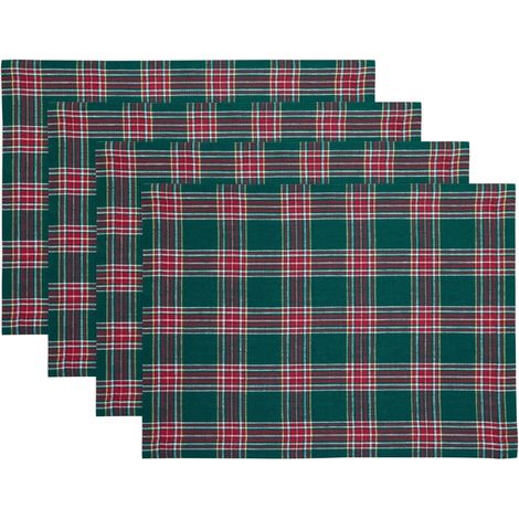 Sets de table de Noël Xiyin, décoration de restaurant à carreaux, fabricant de serviettes de Noël, nappes imprimées en polyester - 30 x 45 cm (lot de 6) - 8