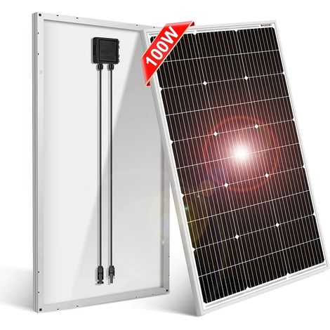 18V 100W panneaux solaires monocristallin 100W panneau de cellules étanche photovoltaïque 100 watts pour RV/maison/batterie 12V (1/5)